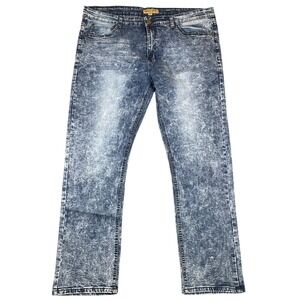 Y2K‎ Brooklyn Laundry Premium Men's Jeans Size 42x32 Acid Wash Straight Fit Blue